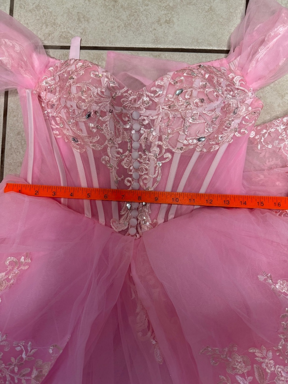 Pink Princess Ball Gown Quince Prom Cosplay Corset Dress Size 6 NWOT - Picture 12 of 16
